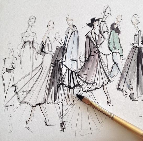 Jeanette Getrost Fashion illustrations。洛杉矶的时装设计师Jeanette Getrost手绘时尚插画欣赏。