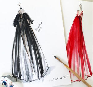 Jeanette Getrost Fashion illustrations。洛杉矶的时装设计师Jeanette Getrost手绘时尚插画欣赏。