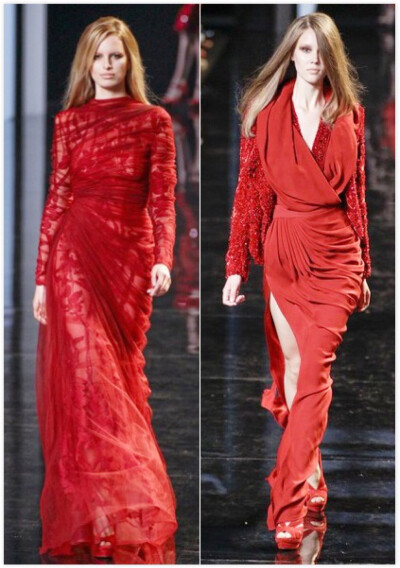 【衣睹为快时装周】Elie Saab 秀场里的红色 服饰风尚 时装周 中国红