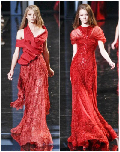 【衣睹为快时装周】Elie Saab 秀场里的红色 服饰风尚 时装周 中国红