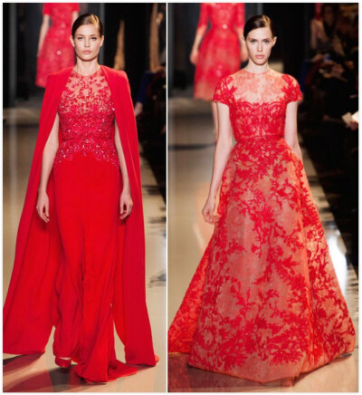 【衣睹为快时装周】Elie Saab 秀场里的红色 服饰风尚 时装周 中国红