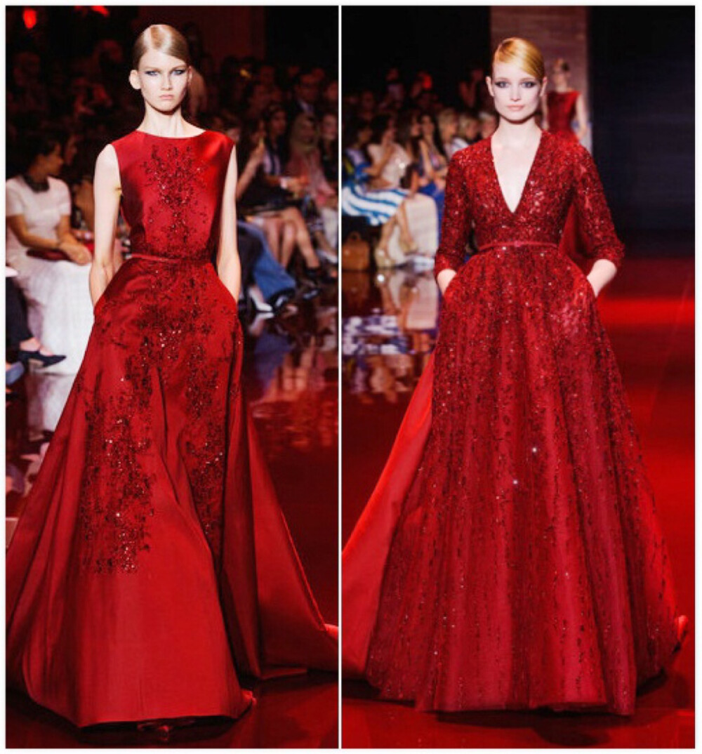 【衣睹为快时装周】Elie Saab 秀场里的红色 服饰风尚 时装周 中国红