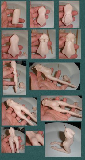 polymer clay doll body tutorial
