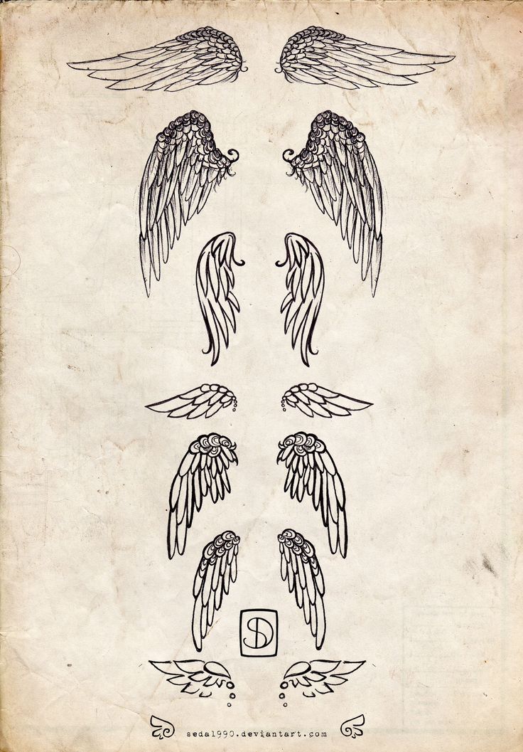 Heaven. Wings. Flight. Angel. Tattoo. Patterns.