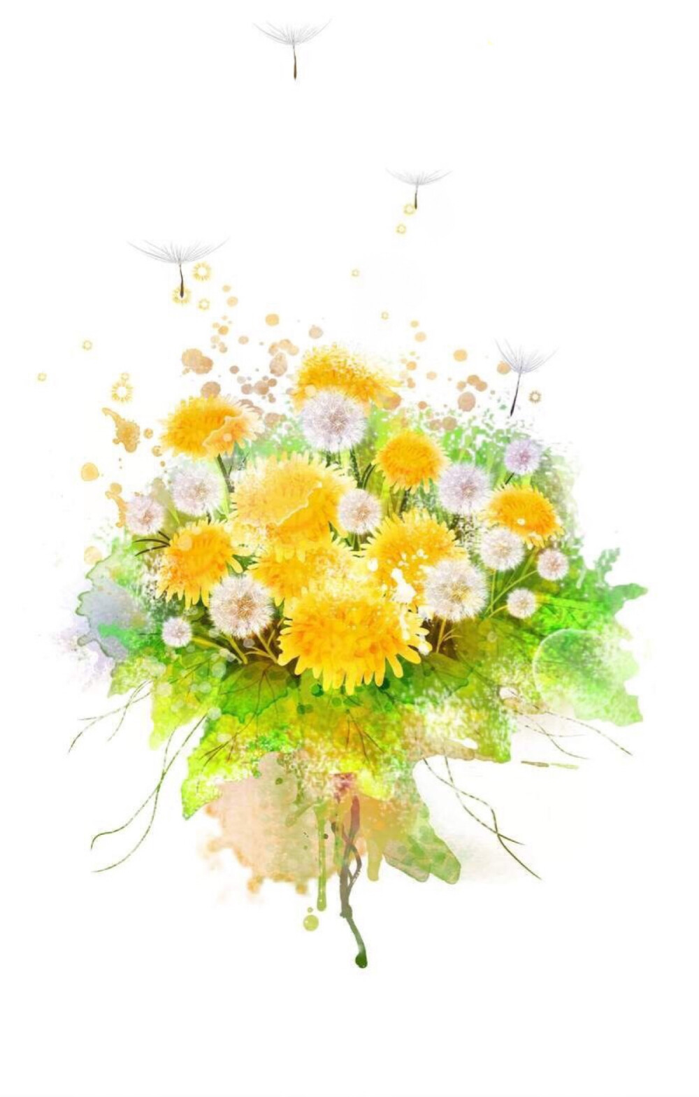 美丽的蓝色花束插画