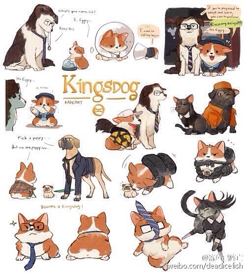 #kingsman# 忍不住搬运下ಠ_ಠ我不好，这个太太的梗一直萌炸我，这次的puppies简直(♡ˊ艸ˋ♡)awwww source: [kadeart] http://t.cn/zYxY4Y8