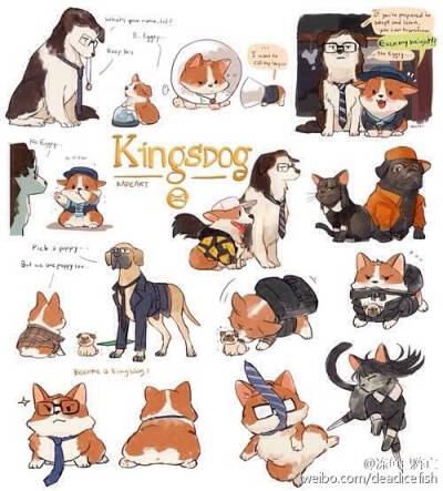 #kingsman# 忍不住搬运下ಠ_ಠ我不好，这个太太的梗一直萌炸我，这次的puppies简直(♡ˊ艸ˋ♡)awwww source: [kadeart] http://t.cn/zYxY4Y8