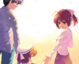 clannad 团子大家族 冈崎朋也 古河渚 二次元 美如画 插画 壁纸 神作 催泪动漫 治愈动漫