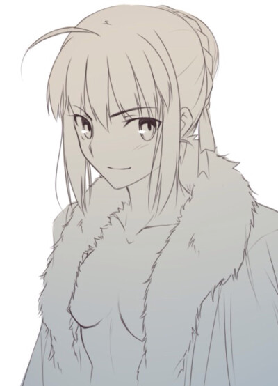 saber 吾王 阿尔托利亚 潘德拉贡 亚瑟王 骑士王 命运之夜 fate stay night ; fate zero 系列 手绘无上色 转贴吧