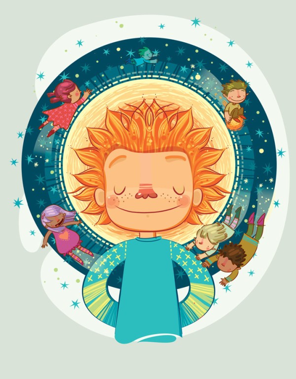 梦想 男孩 环形 自信 插画