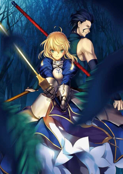 saber 吾王 阿尔托利亚 潘德拉贡 亚瑟王 骑士王 呆毛 命运之夜 fate stay night；fate zero 系列 lancer 迪鲁木多 枪剑 cp 同人