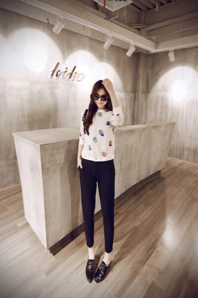 ＃雪纺T恤＋哈伦裤