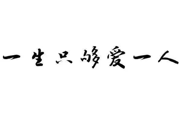 橡皮章 素材 黑白 排字 字体 一生只够爱一人 和上面那个是一句 文艺小清新