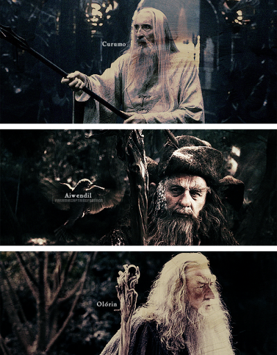 Istari - Curumo (Saruman) Aiwendil (Radaghast) Olorin (Gandalf) 萨鲁曼，瑞达加斯特，甘道夫