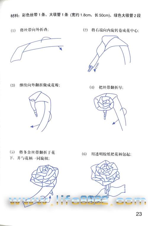 丝带玫瑰折法