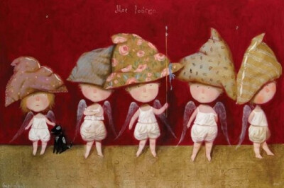 来自乌克兰插画家。Eugene Gapchinska的一组手绘儿童插画，她创作了许许多多粉红色皮肤的可爱小孩，一同分享给大家。