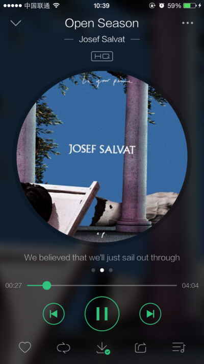 「open season—Josef Salvat」又是一首律动感强的歌曲，加上深沉的男声，让人深陷其中。