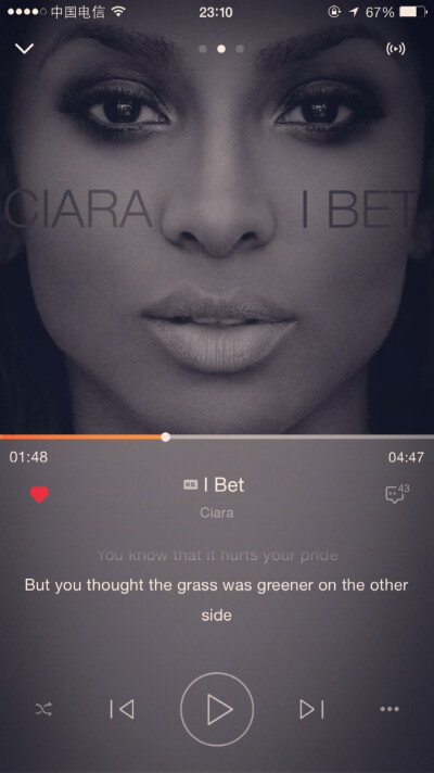 #正在听的歌#Ciara的I bet～分手抱怨曲，哈哈哈～