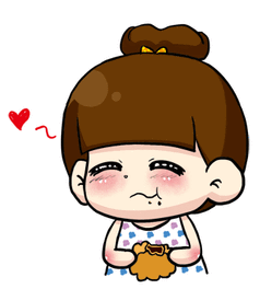 小q吃东西的样子好可爱哦!