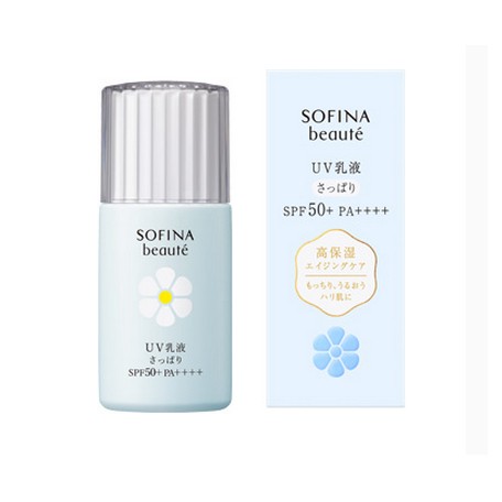 「防晒评测」SOFINA芯美颜日间倍护防晒乳（清爽保湿型） SPF50~ 传说中的小兰花~打开有一股淡淡的荷叶香味，在皮肤上灰常灰常好推。这系列还有白瓶，就是侧重美白效果的，都是自带抗氧化效果。不过成分中有酒精，痘痘肌还是慎拔草！