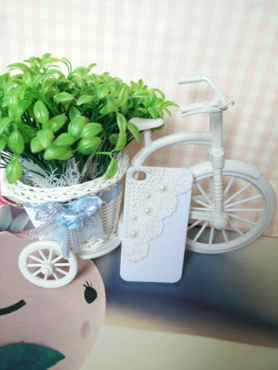 复古珍珠蕾丝花边工艺 iPhone4S/5S手机壳 苹果手机保护壳