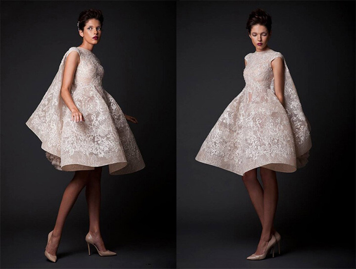 知名婚纱品牌 Krikor Jabotian 释出2015秋冬婚纱系列，设计师将这些耗时几百个工时手工造成的婚纱或礼裙划分为高级定制，结合现代3D立体打印和古典蕾丝刺绣，看上去既前卫又奢华。创作中除了自身钟情的女王般霸气璀璨，也集合了老东家仙女般唯美优雅，自然界生物衍生而来的立体装饰更是美不胜收！