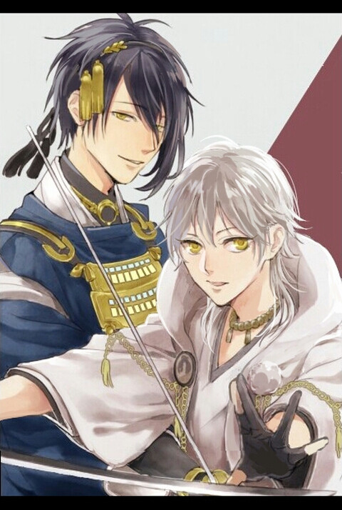 侵删刀剑乱舞鹤丸国永三日月永近cp插画少年p站