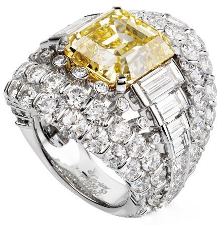 的cartier"secrets et merveilles"高级珠宝系列artemis铂金黄钻戒指
