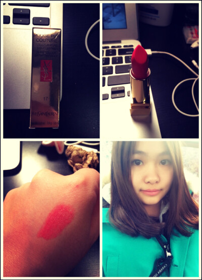 推荐YSL ROUGE PUR COUTURE 17!!! 颜色很美超级滋润而且很显白又提气色！❤️my favourite lipstick so far