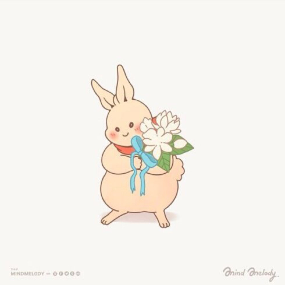 泰国插画师mindmelody的萌兔子