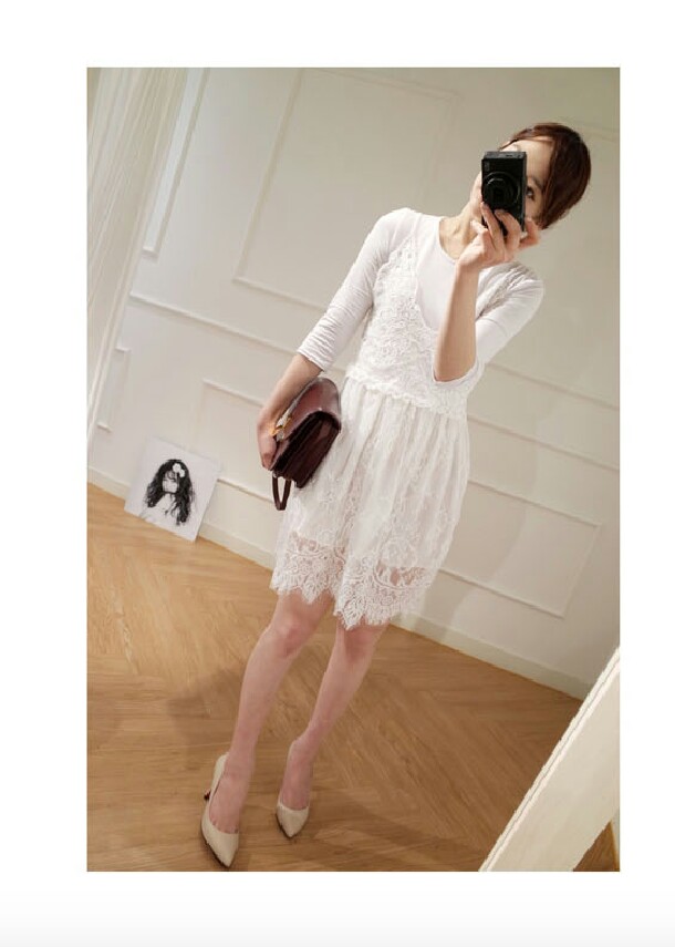 韩国minsshop白色连衣裙