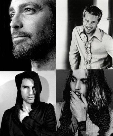 乔治·克鲁尼，汤姆·克鲁斯，布拉德·皮特，约翰尼·德普—— 岁月成就了男人。