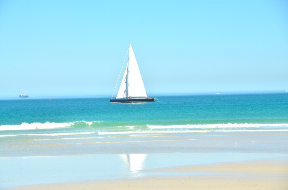 沙滩上奔跑，踩不够。