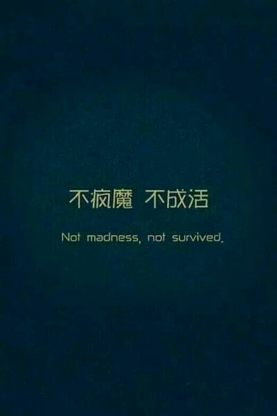 不疯魔不成活notmadnessnotsurvived