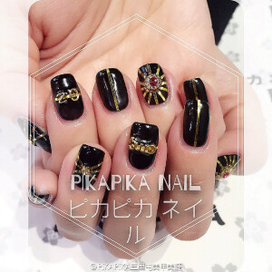 日式美甲图案--华丽范儿  黑色