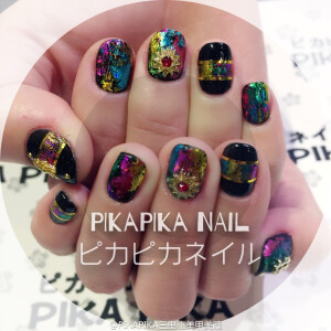 日式美甲图案--华丽范儿  星空还可以这样做