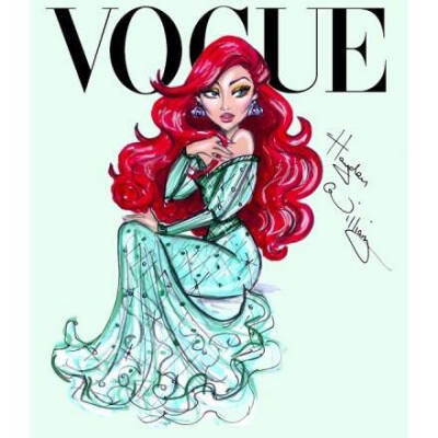 迪士尼公主们的Vogue画报封面｜来自插画师Hayden Williams