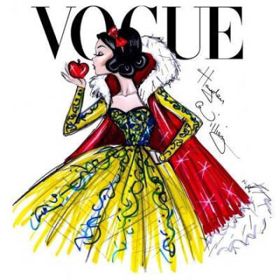 迪士尼公主们的Vogue画报封面｜来自插画师Hayden Williams