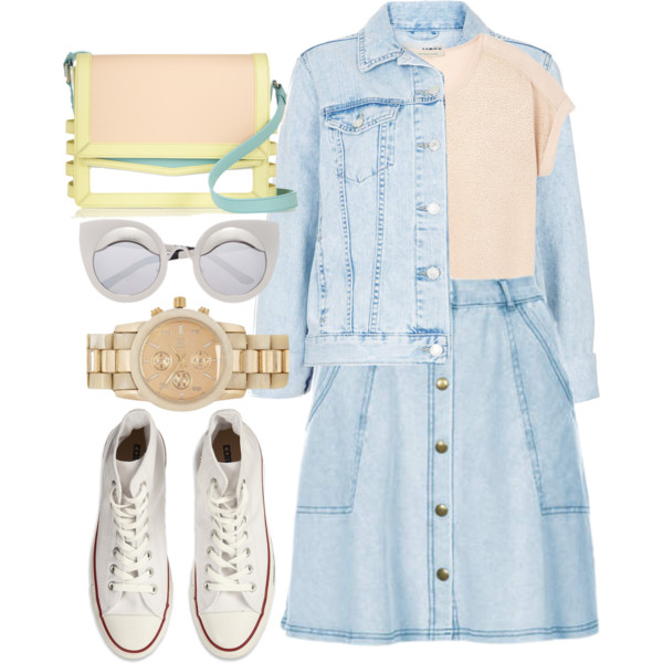 A fashion look from April 2015 featuring short sleeve shirts, jean jacket and Topshop. Browse and shop related looks.