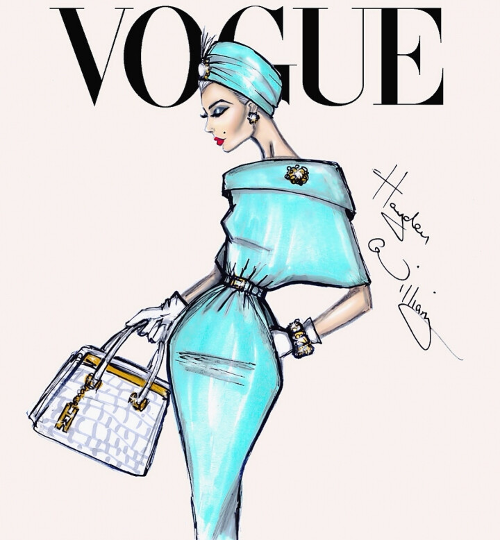 Vogue画报封面_时尚插画