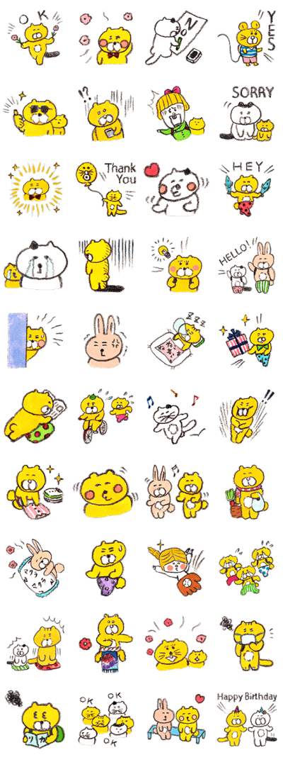 MOMO秦的手作素材collection Line贴纸素材（via网络 侵删）