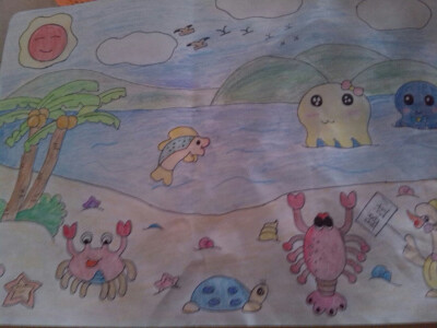  沙滩动物简笔画