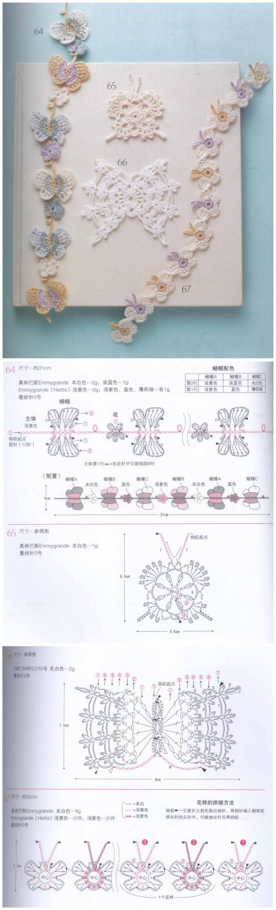 你知道蝴蝶怎么钩织，那你知道将蝴蝶钩织在一起是什么样子吗。#钩织图解#