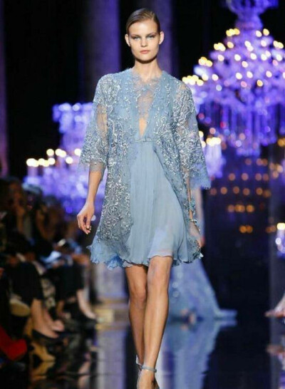 Elie Saab 2014高級定製┃粉蓝仙女系列. 美得讓人心醉