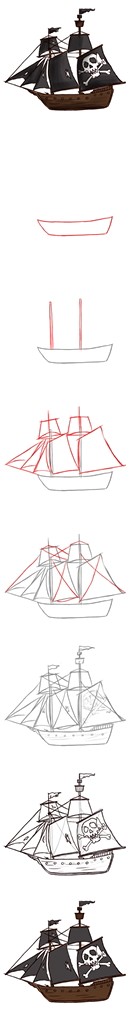 手绘教程——海盗船