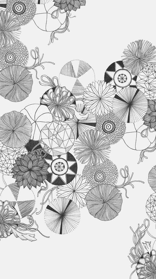 iPhone黑白插画壁纸