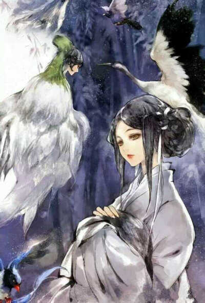 古风美人，伊人可知雨微凉