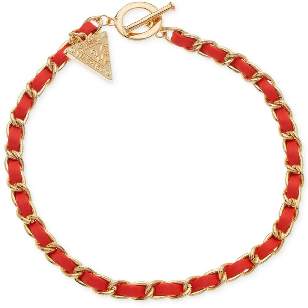 Guess Gold-Tone Triangle Charm Toggle Wrap Bracelet
