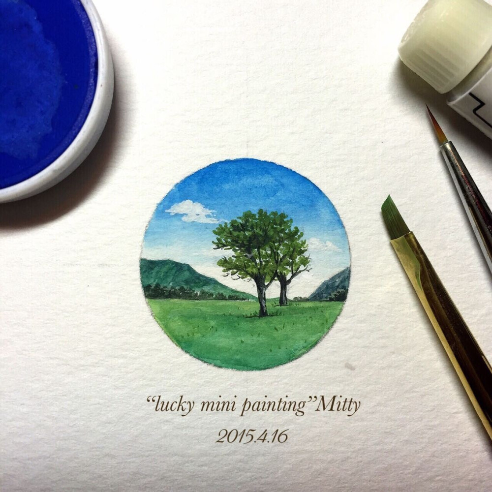 【lucky mini painting】用mini画演绎自己的作品～尺寸27*27mm～生活，不一定每天都过得很好，但每天都一定会有小美好在等你发现～