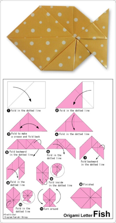 #鱼# 折纸动物图例 威化❤曲奇